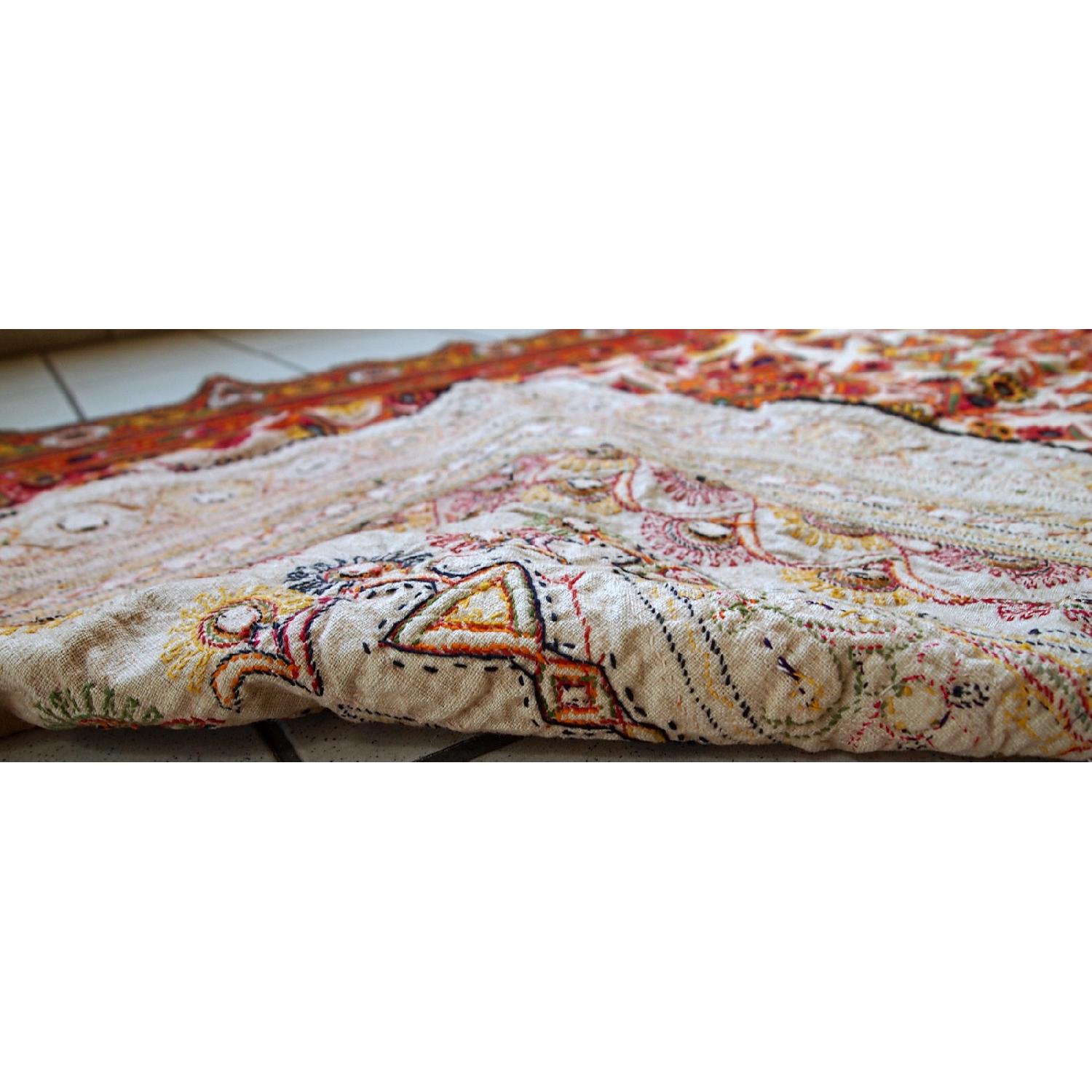 Handmade Indian Embroidered Tapestry Wall Hanging - image-1