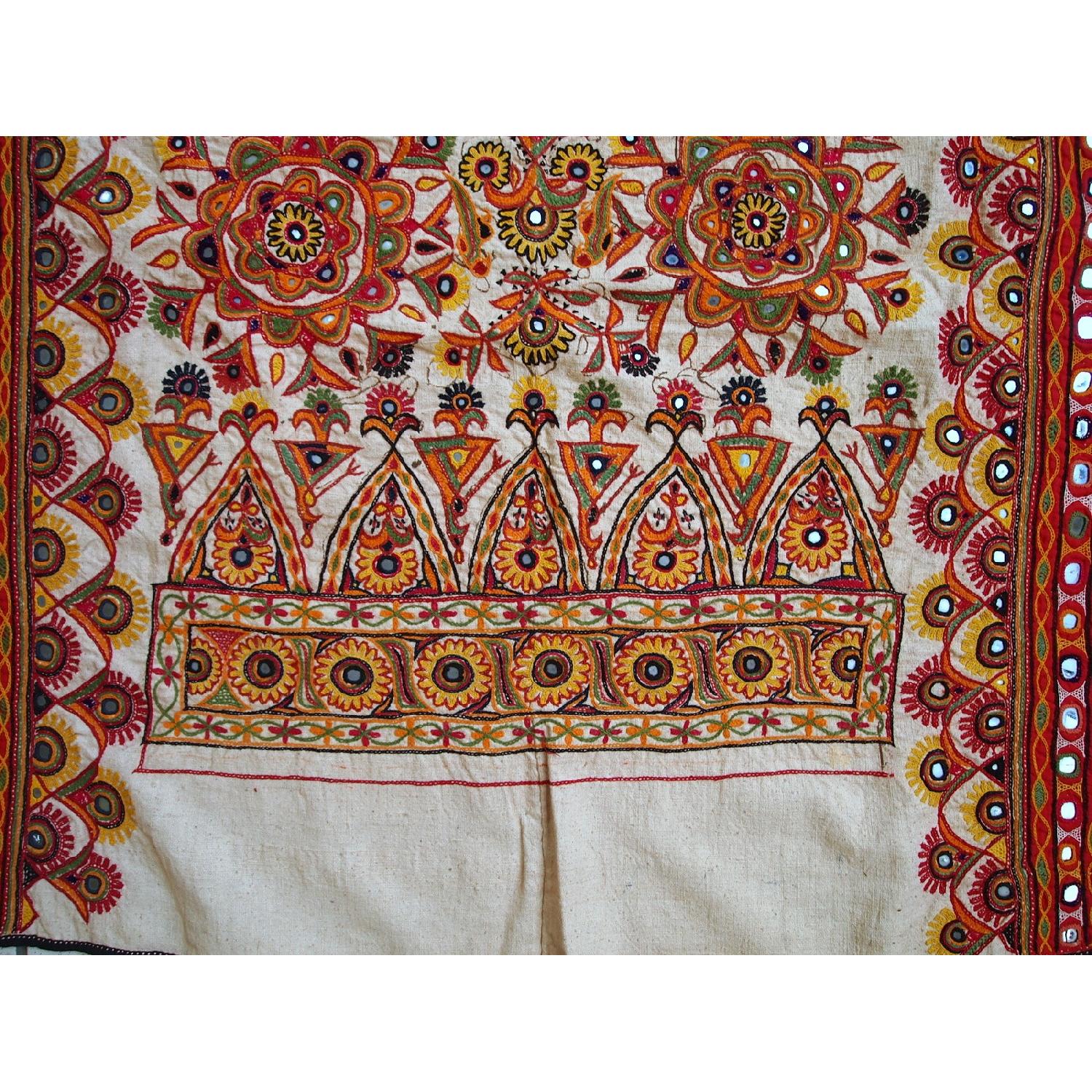 Handmade Indian Embroidered Tapestry Wall Hanging - image-2