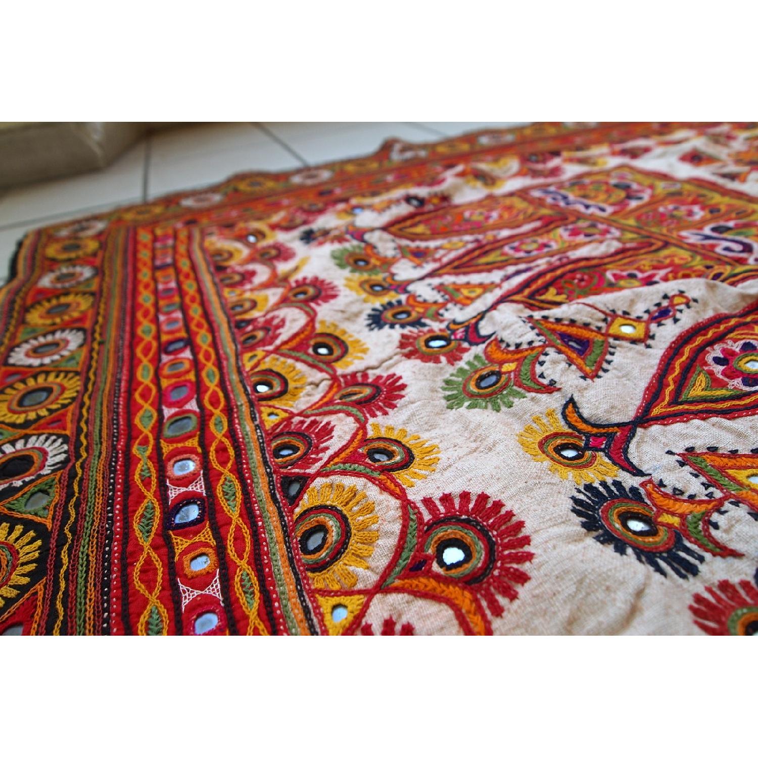 Handmade Indian Embroidered Tapestry Wall Hanging - image-3