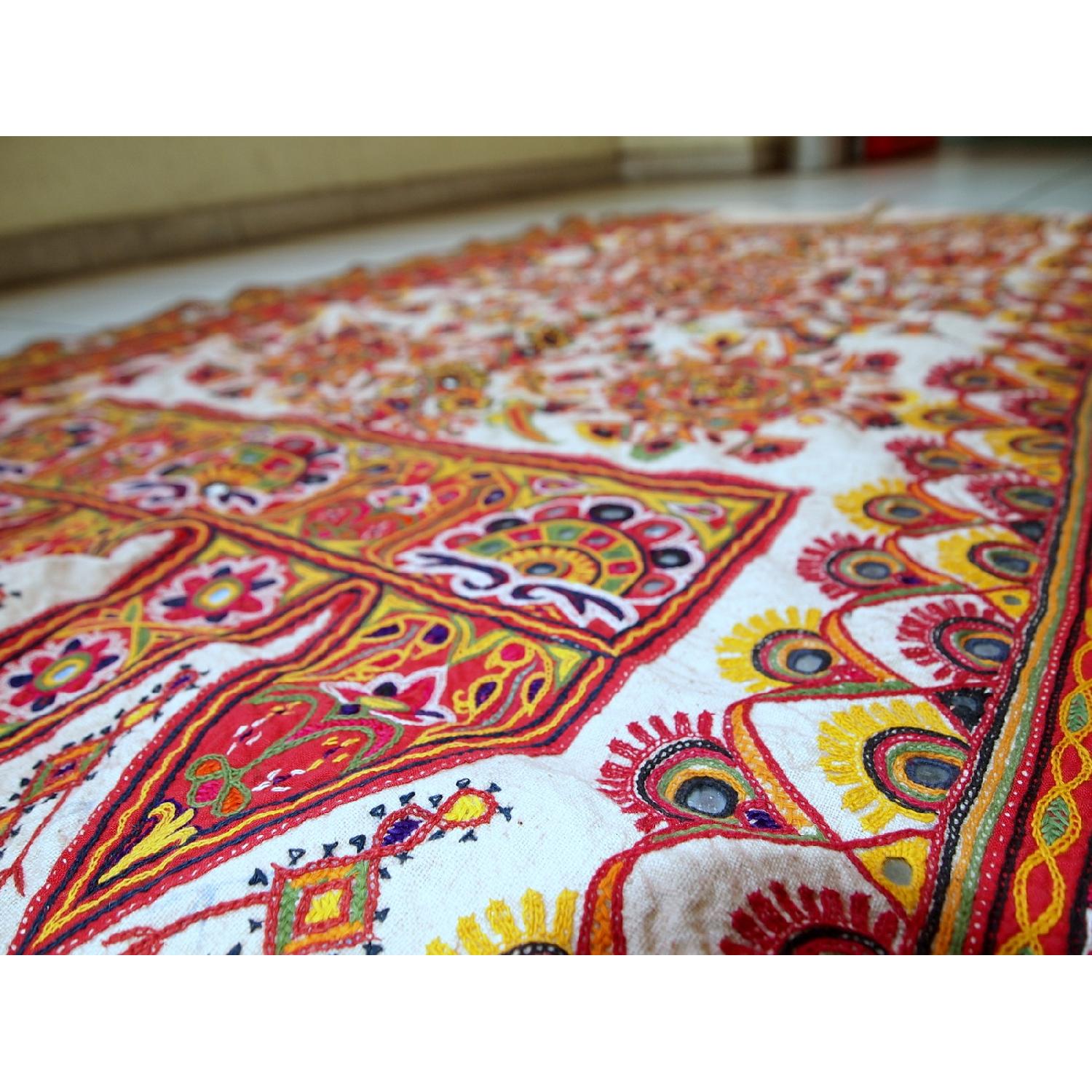 Handmade Indian Embroidered Tapestry Wall Hanging - image-4