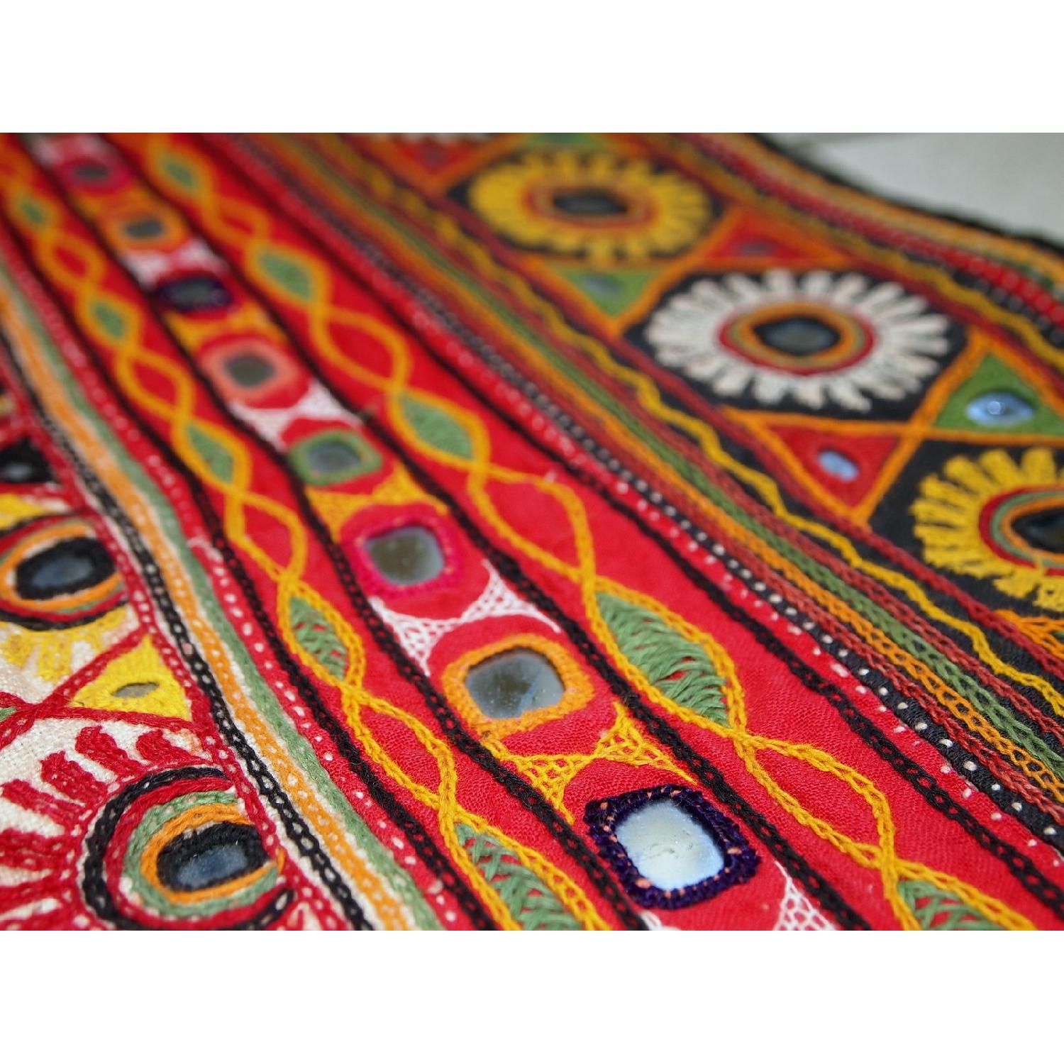 Handmade Indian Embroidered Tapestry Wall Hanging - image-6