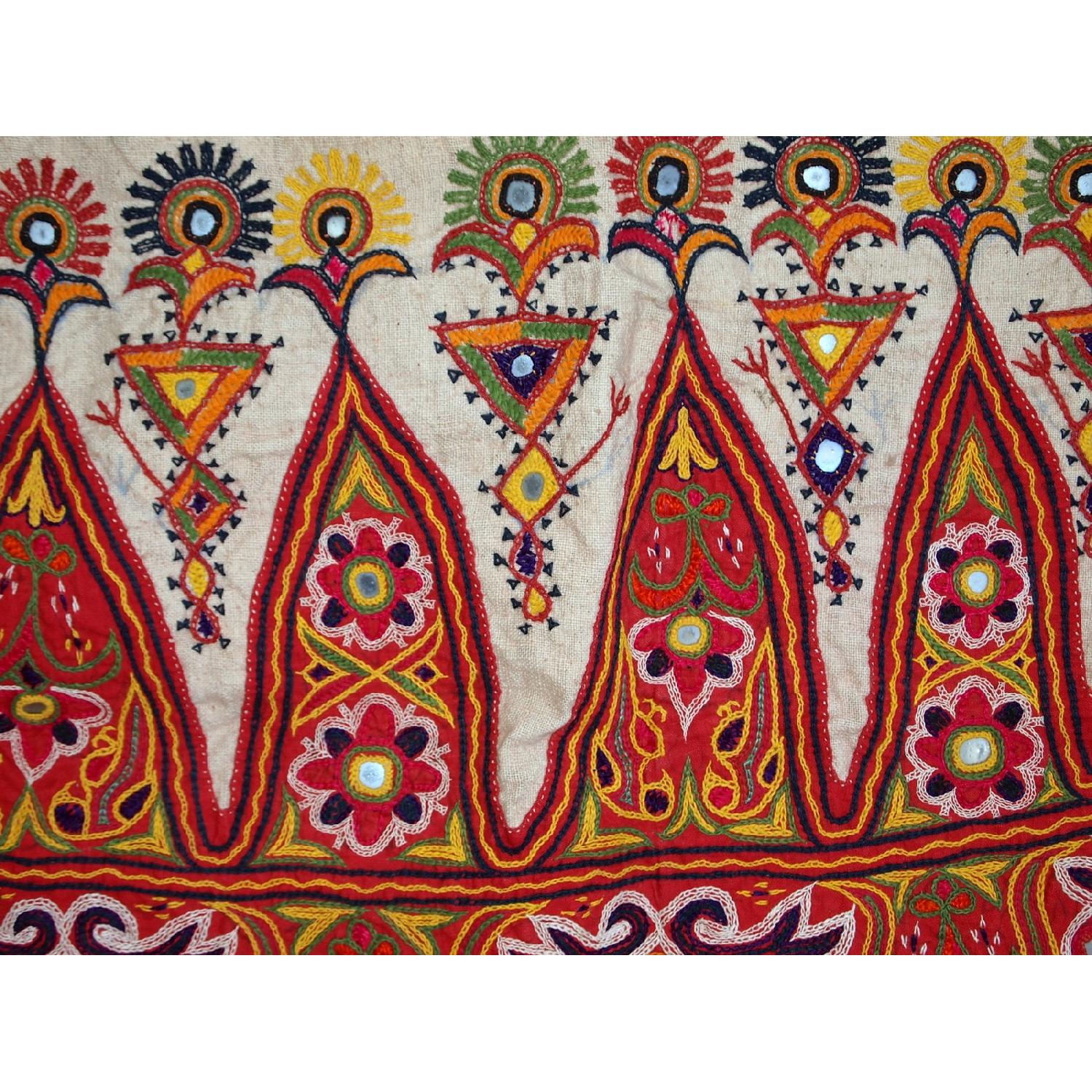 Handmade Indian Embroidered Tapestry Wall Hanging - image-11