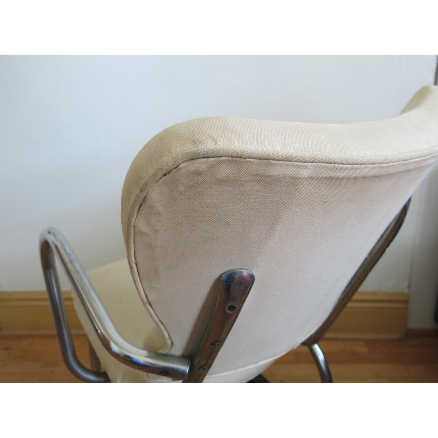 Vintage Chrome Rocking Chair w/ White Upholstery - image-4