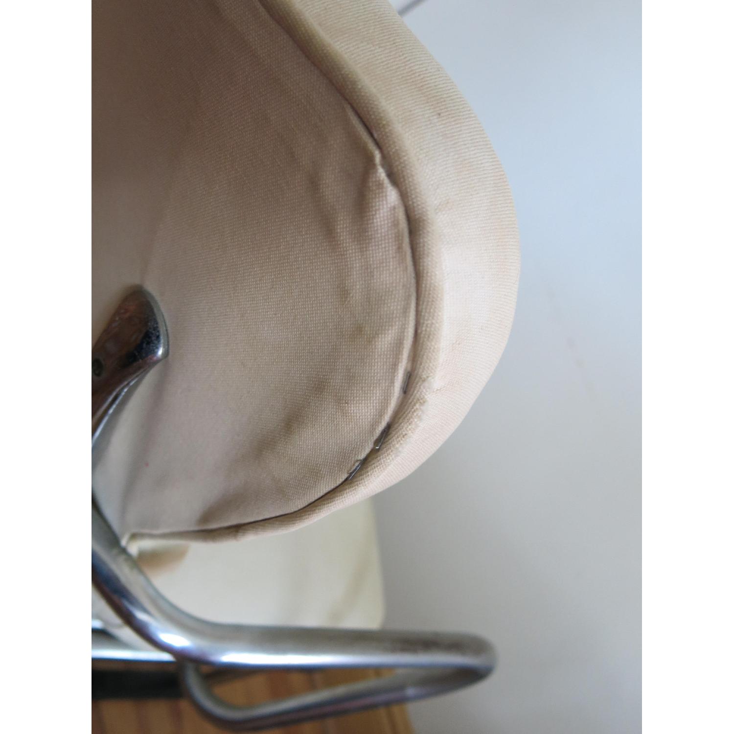 Vintage Chrome Rocking Chair w/ White Upholstery - image-5