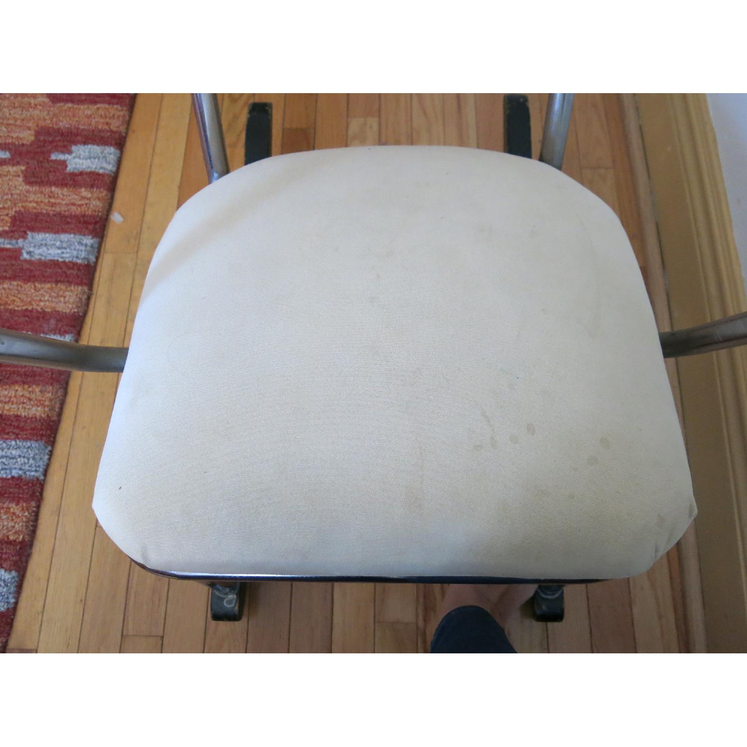 Vintage Chrome Rocking Chair w/ White Upholstery - image-7