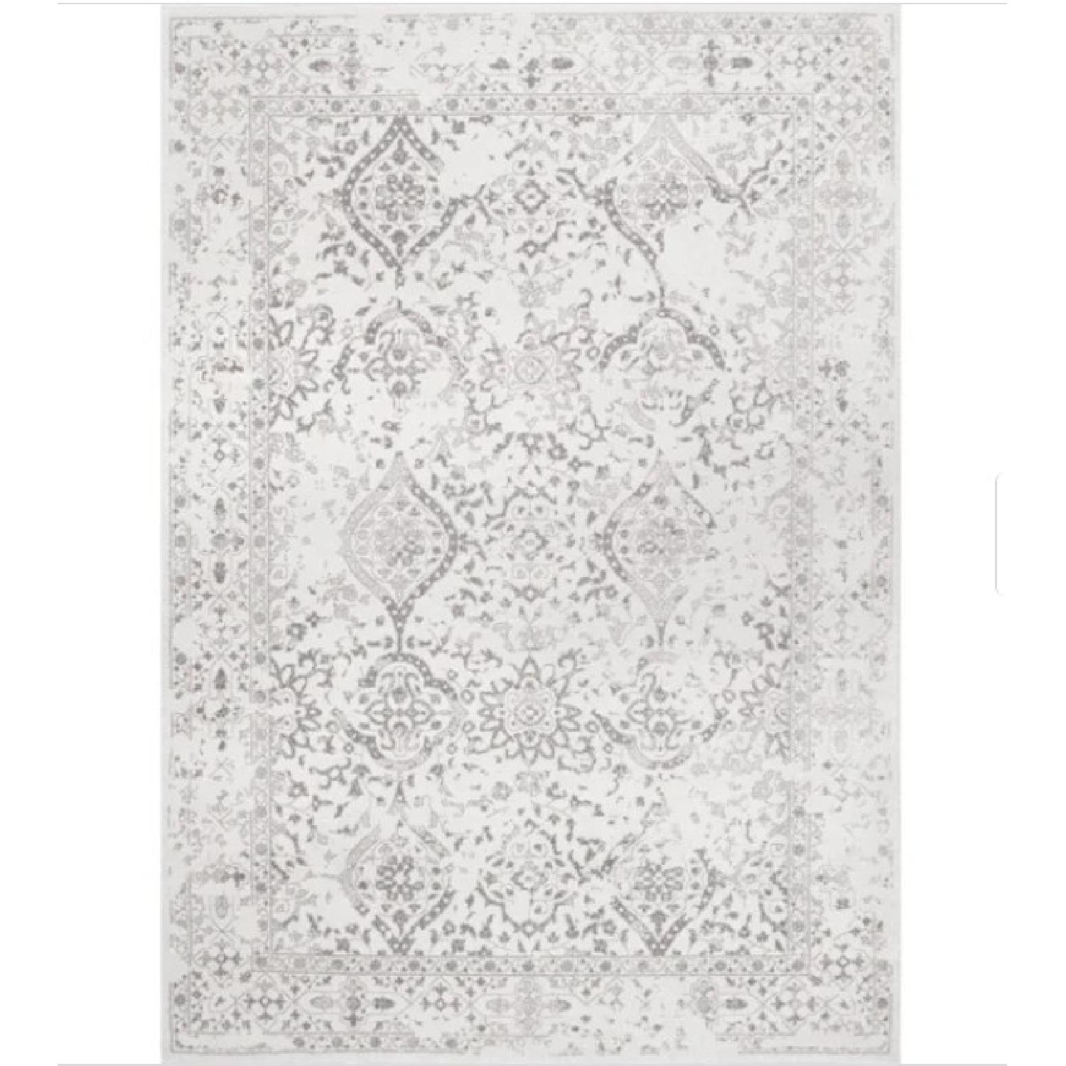 Vintage Floral Ornament Ivory & Grey Rug - image-1