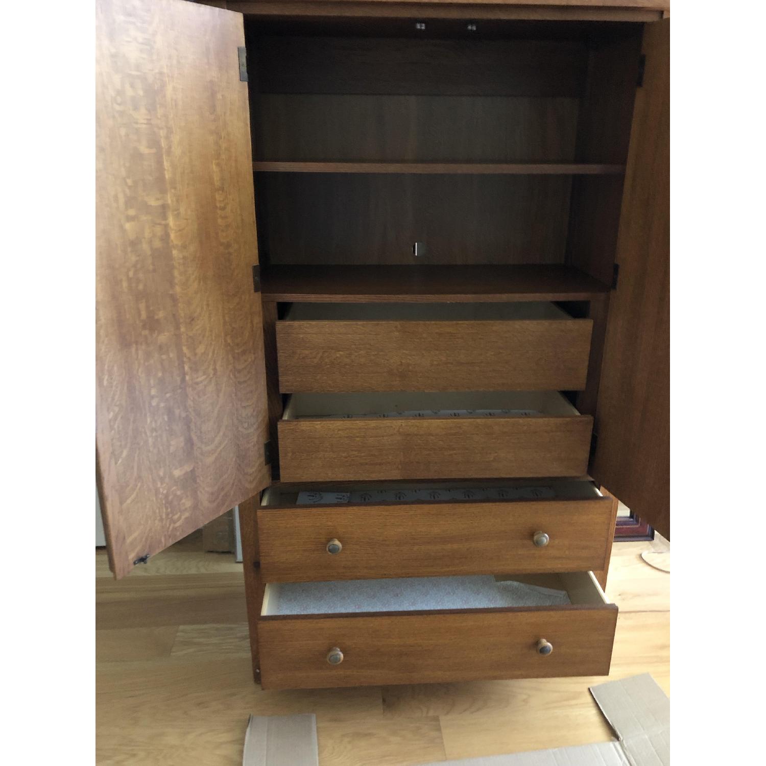 Mission Style Oak Armoire - image-2