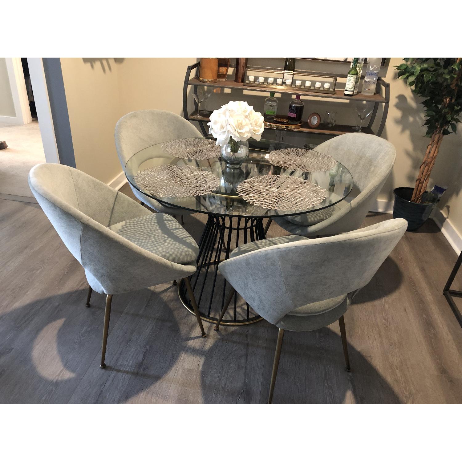 West Elm Hourglass Glass Dining Table - image-2