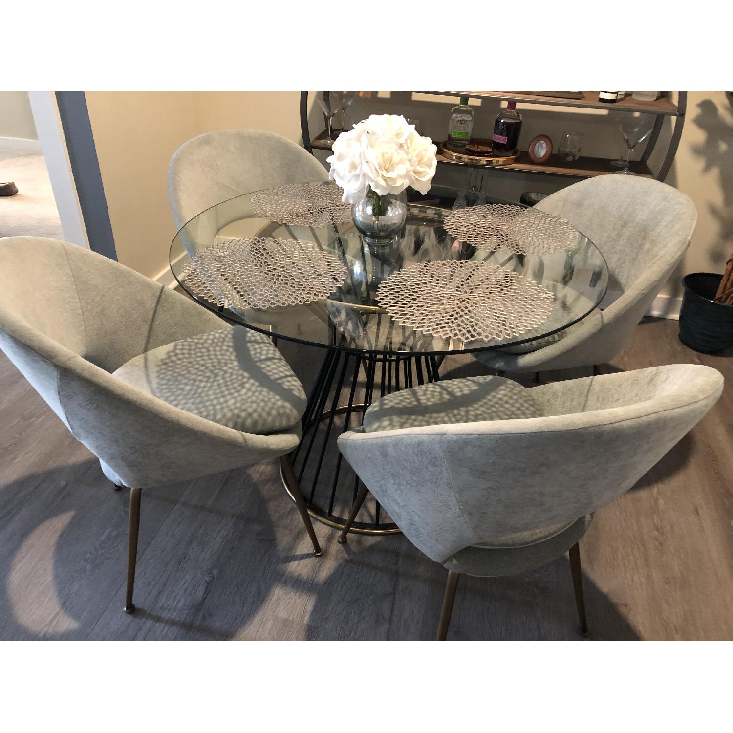 West Elm Hourglass Glass Dining Table - image-3