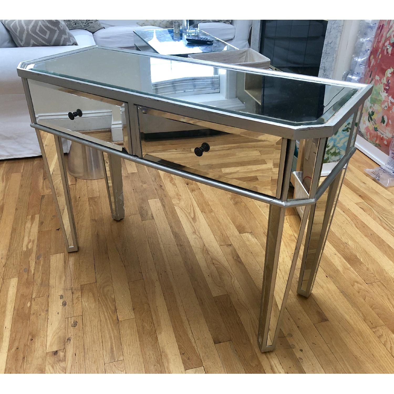 2Drawer Mirrored Vanity Console Table/Desk AptDeco