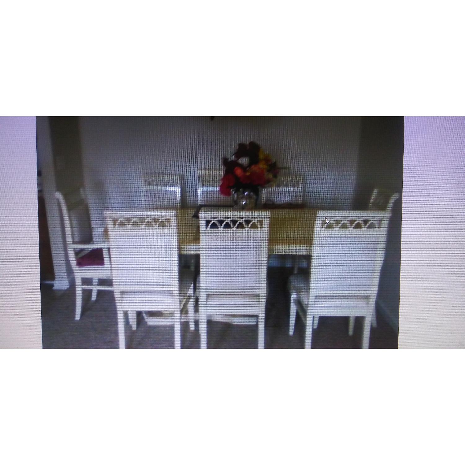 Wood 9 Piece Expandable Dining Set - AptDeco