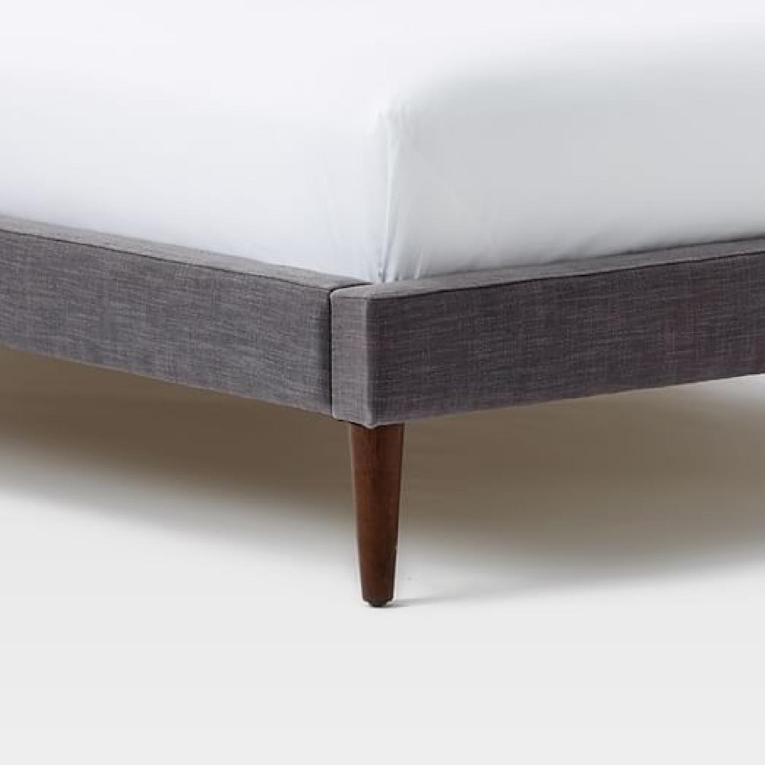 West Elm Grid Tufted Tapered Leg Full Size Bed - image-3