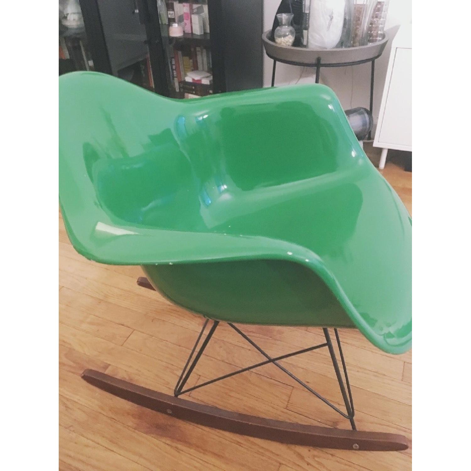 Eames Rocker Green Green Eames Style Rocking Armchair - AptDeco