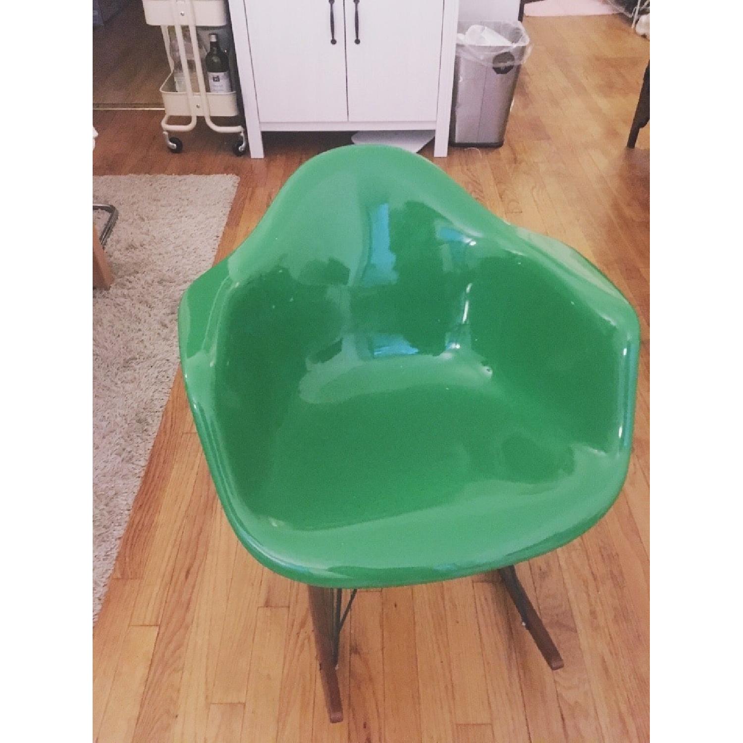 Eames Rocker Green Green Eames Style Rocking Armchair - AptDeco