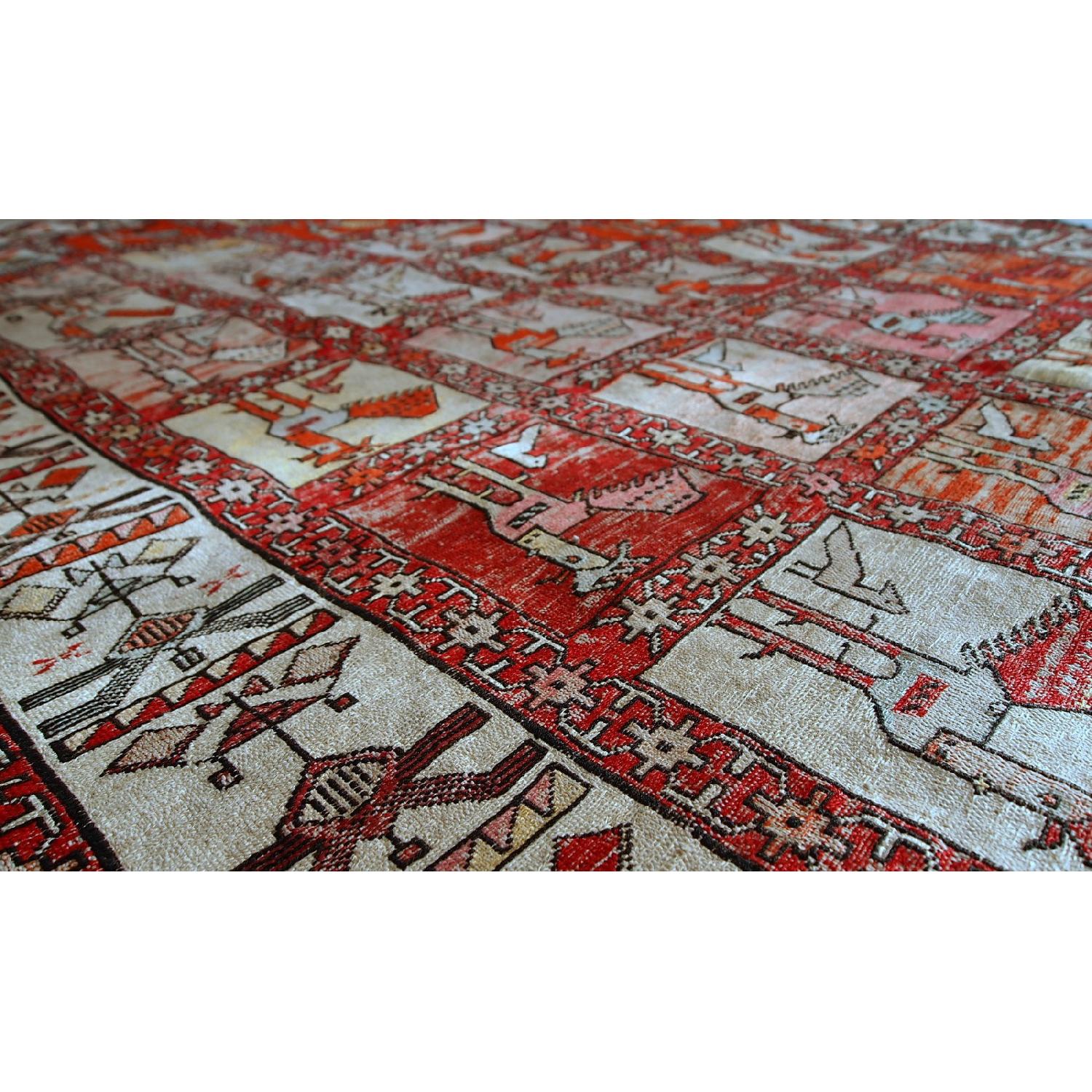 Vintage Handmade Persian Sumak Silk Kilim Rug - image-2