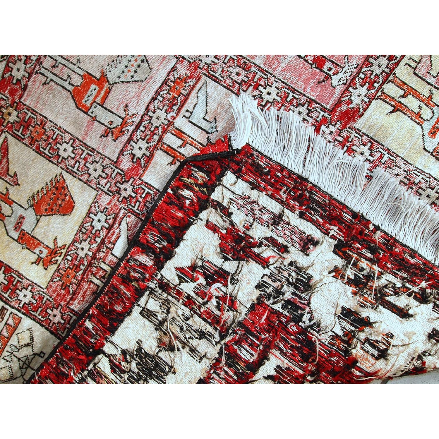 Vintage Handmade Persian Sumak Silk Kilim Rug - image-4