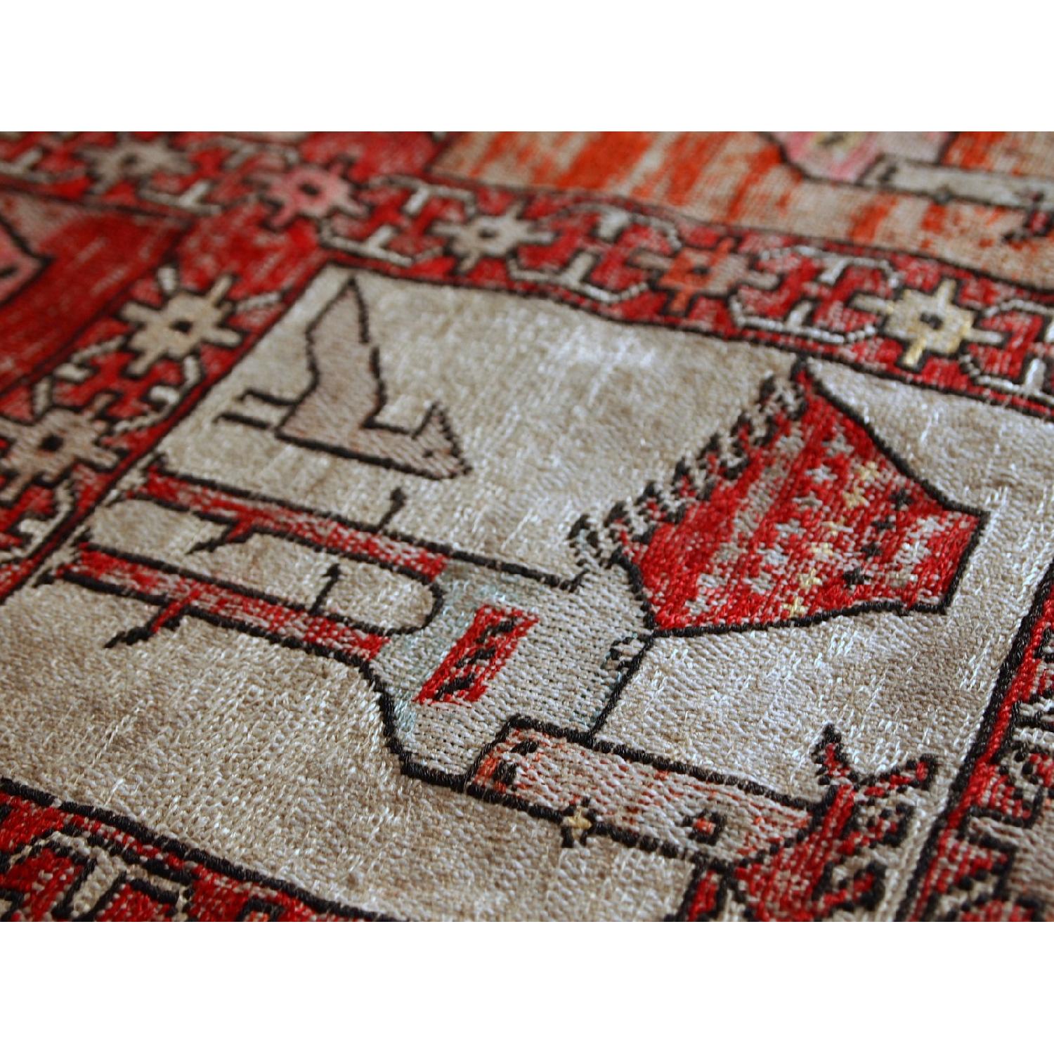 Vintage Handmade Persian Sumak Silk Kilim Rug - image-6