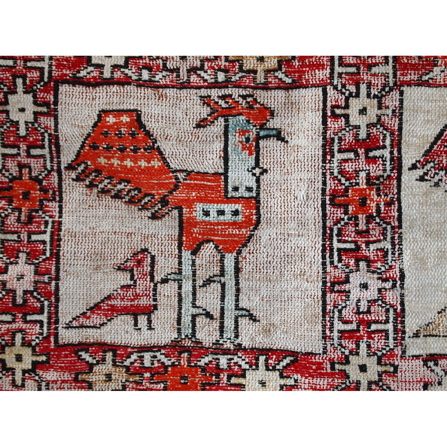 Vintage Handmade Persian Sumak Silk Kilim Rug - image-9