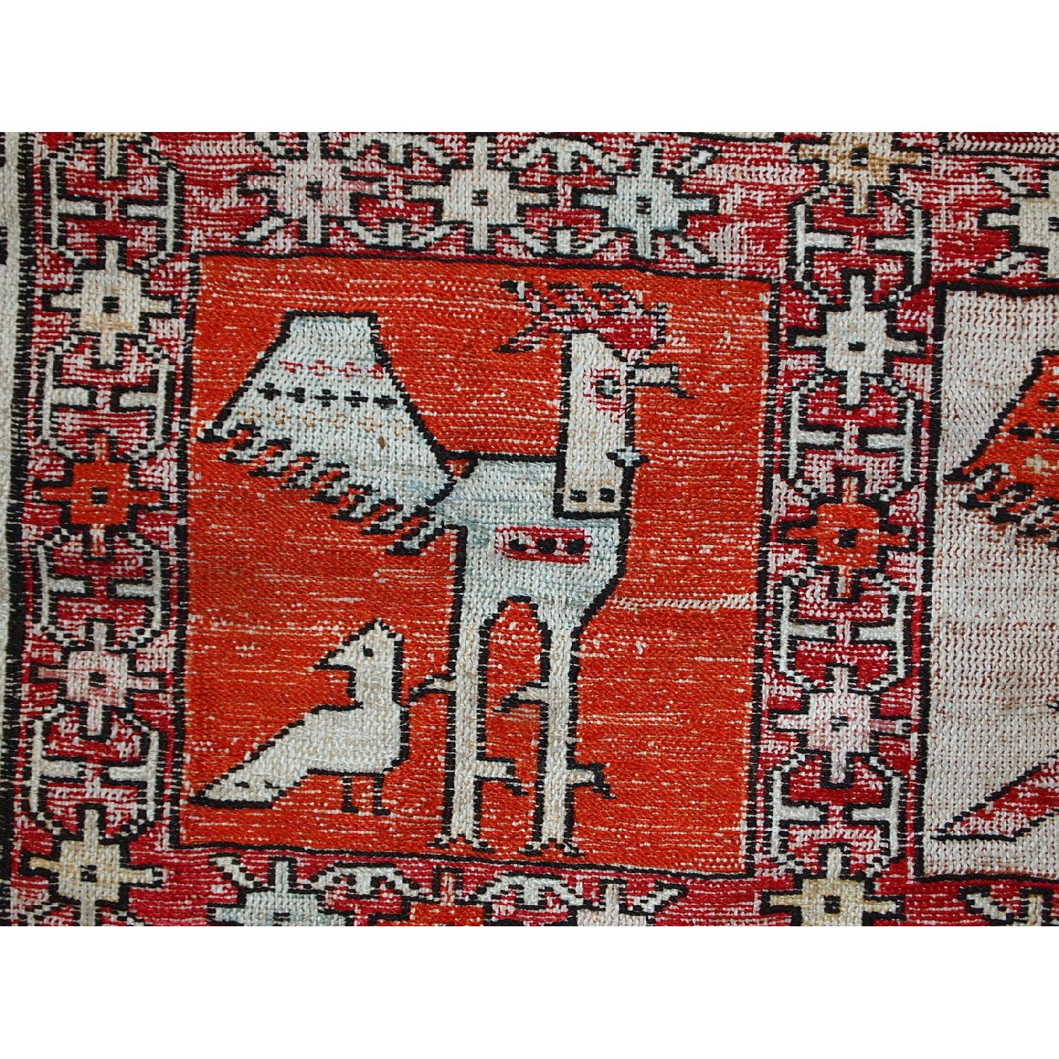 Vintage Handmade Persian Sumak Silk Kilim Rug - image-10