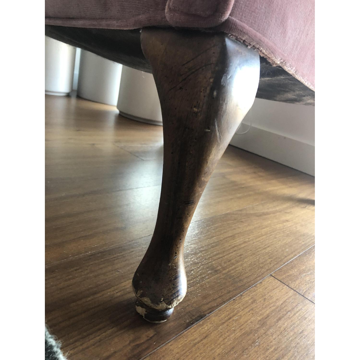 Vintage Velvet Pink Wingback Chair - image-2