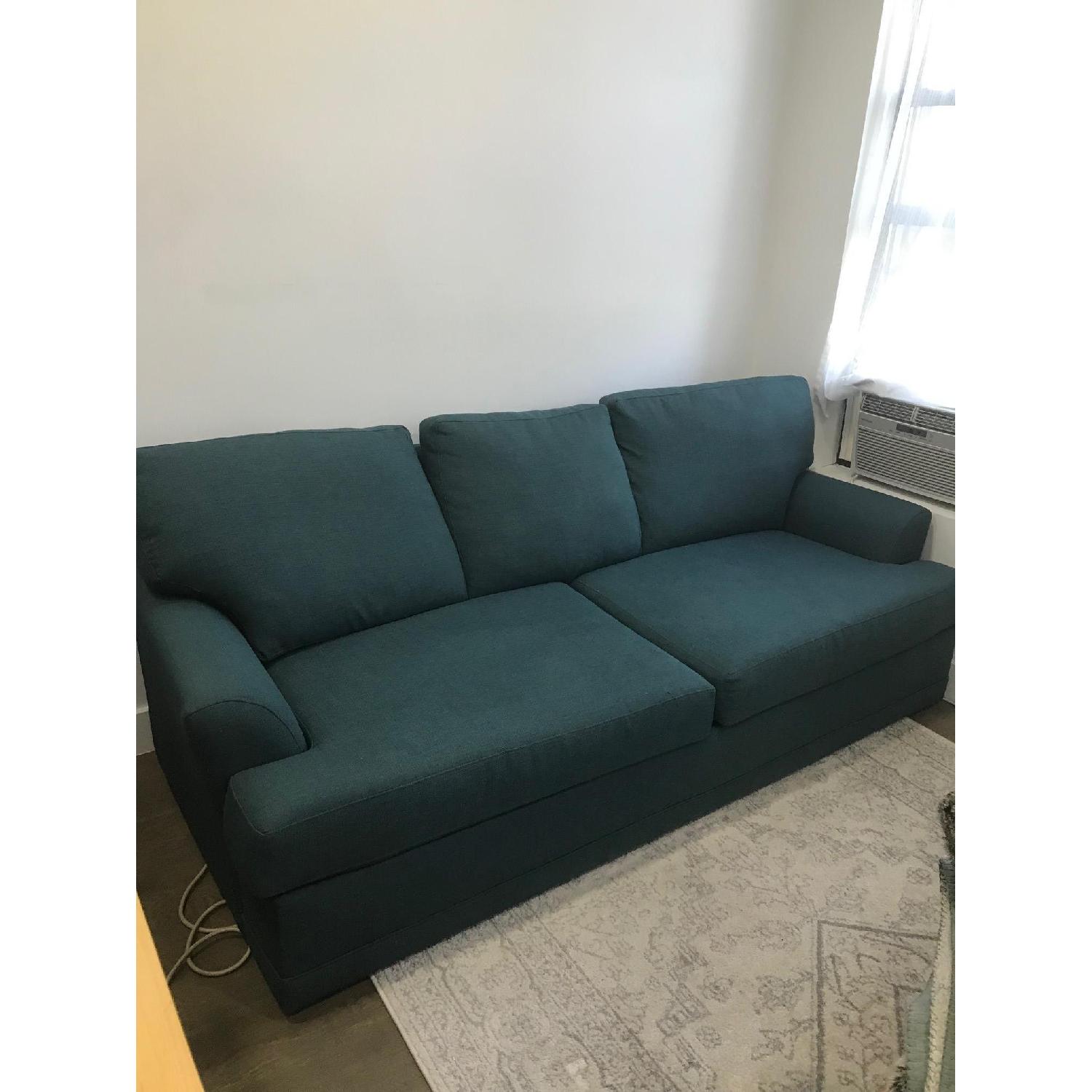 American Signature Furniture Peacock Blue Sleeper Sofa - image-2