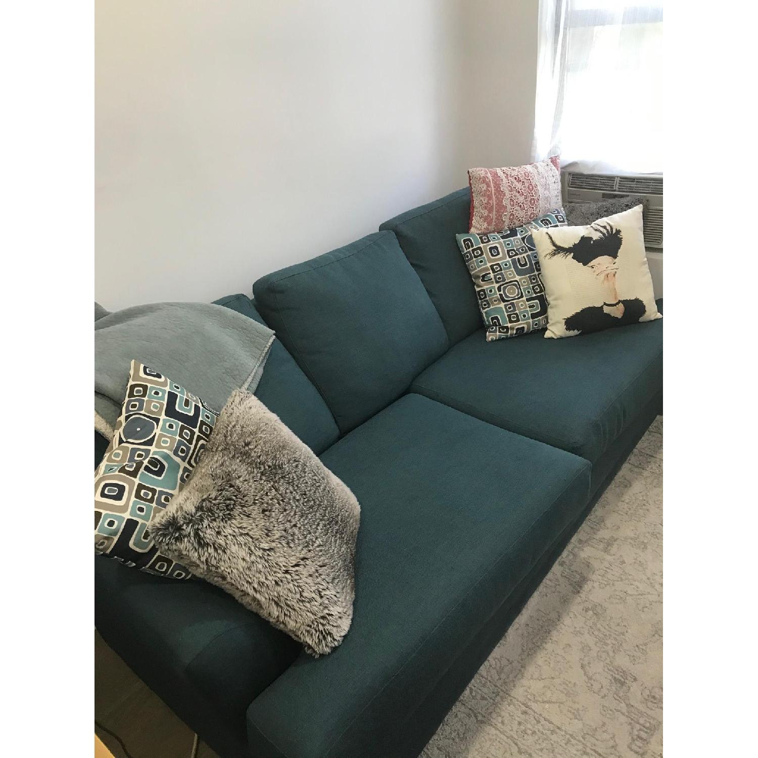 American Signature Furniture Peacock Blue Sleeper Sofa - image-3