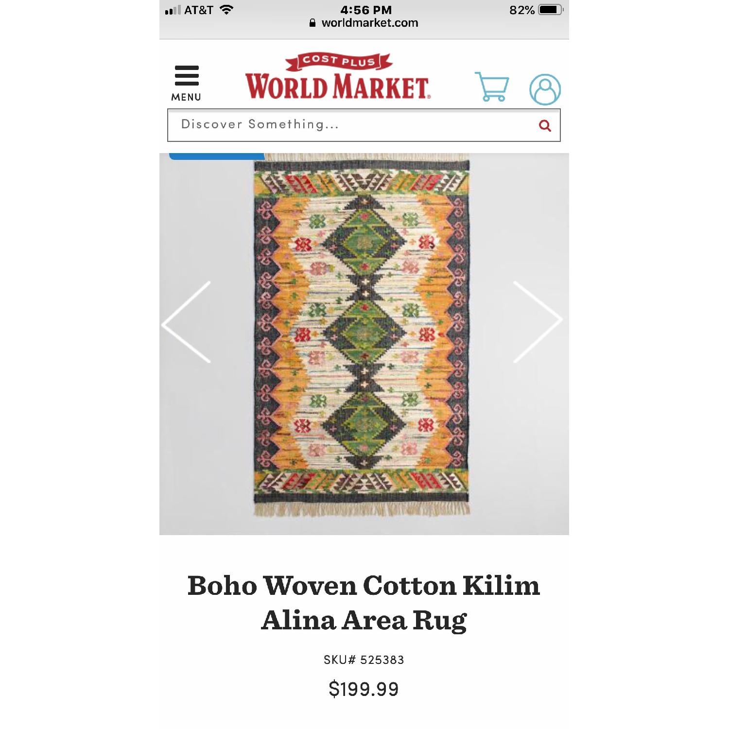 World Market Boho Woven Cotton Kilim Alina Area Rug - image-3