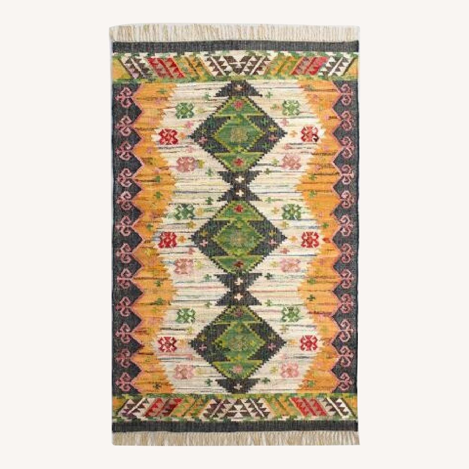 World Market Boho Woven Cotton Kilim Alina Area Rug - image-0