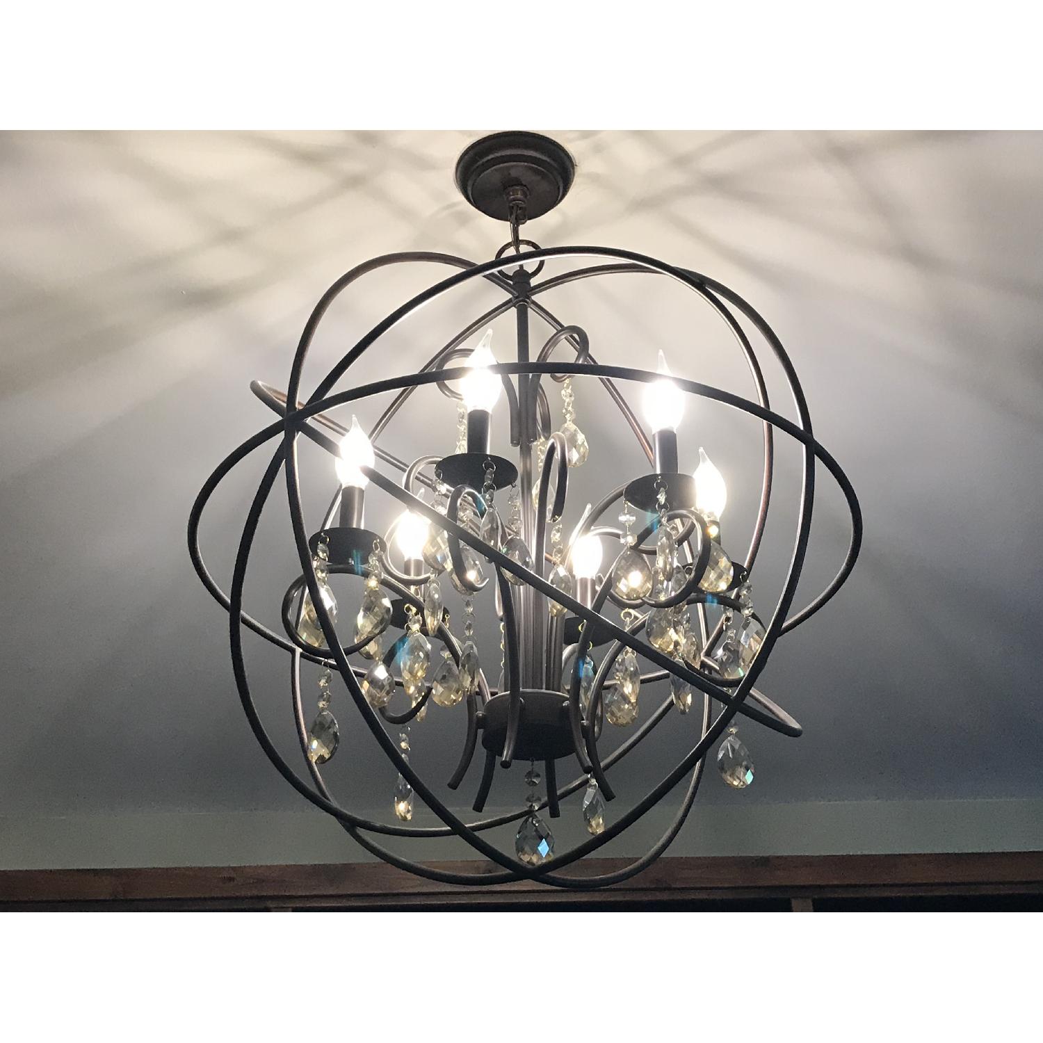 Modern Six Light Crystal Pendant Sphere - image-1