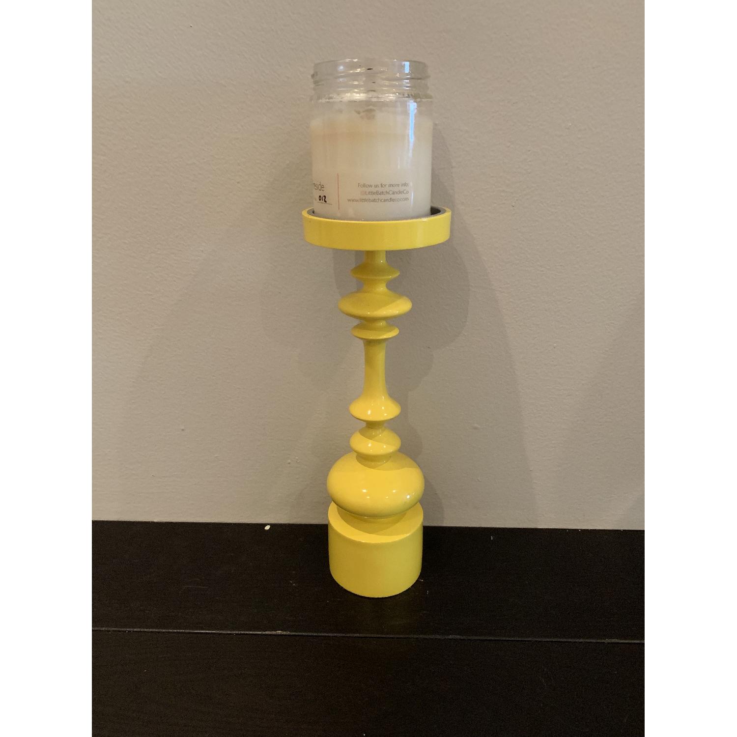 West Elm Yellow Candlestick - image-1