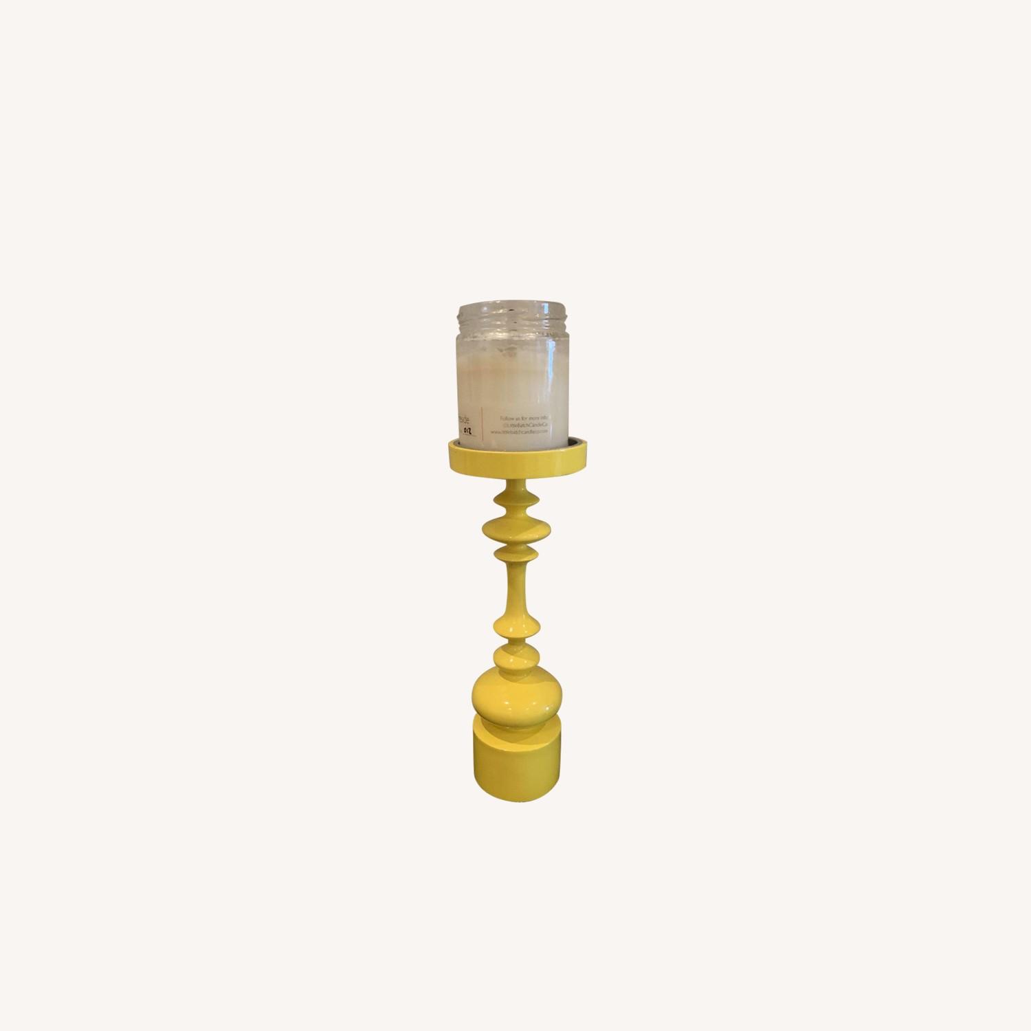 West Elm Yellow Candlestick - image-0