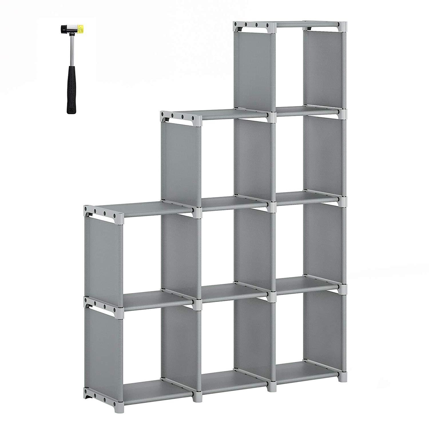 Songmics 9Cube Organizer w/ 6 AmazonBasics Foldable Bins AptDeco