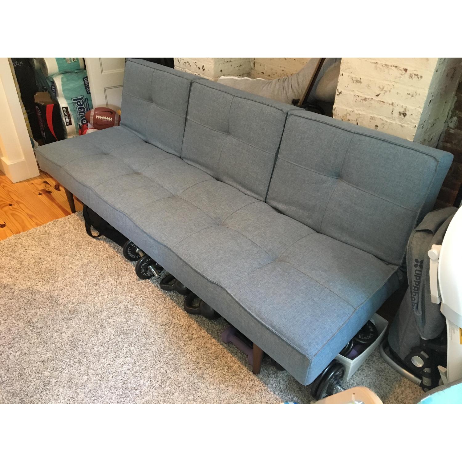 Room Board Eden Ula Blue Armless Convertible Sleeper Sofa For