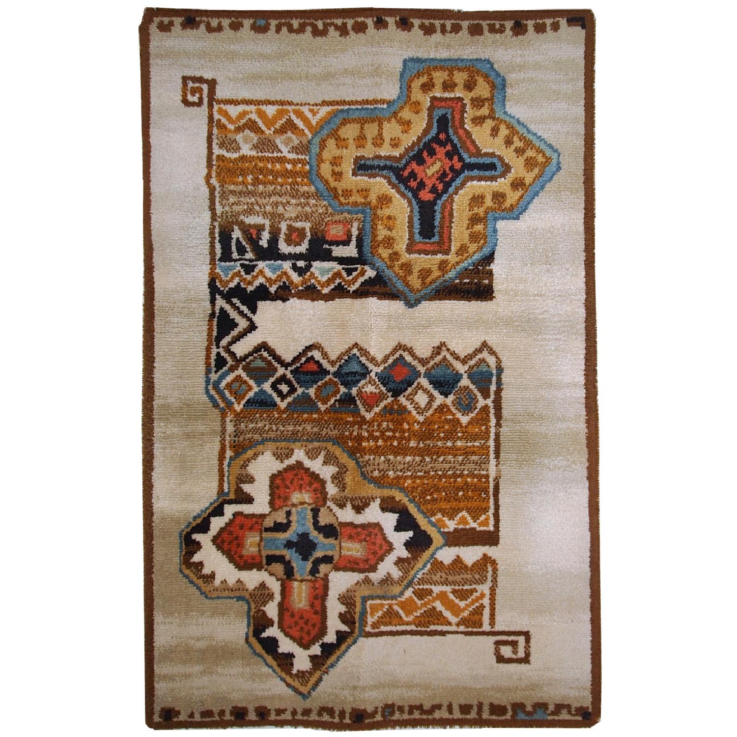 German Rug Design Vintage Modern German Rug - AptDeco