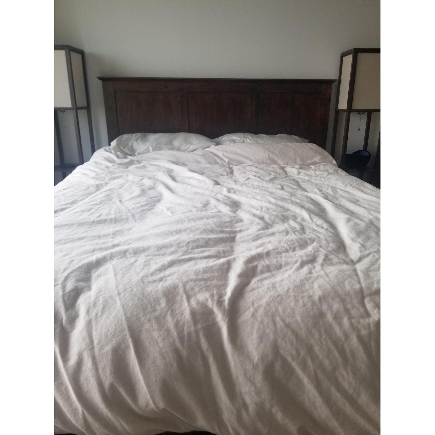 Mastercraft Palisades Queen Platform Cherry Wood Storage Bed AptDeco