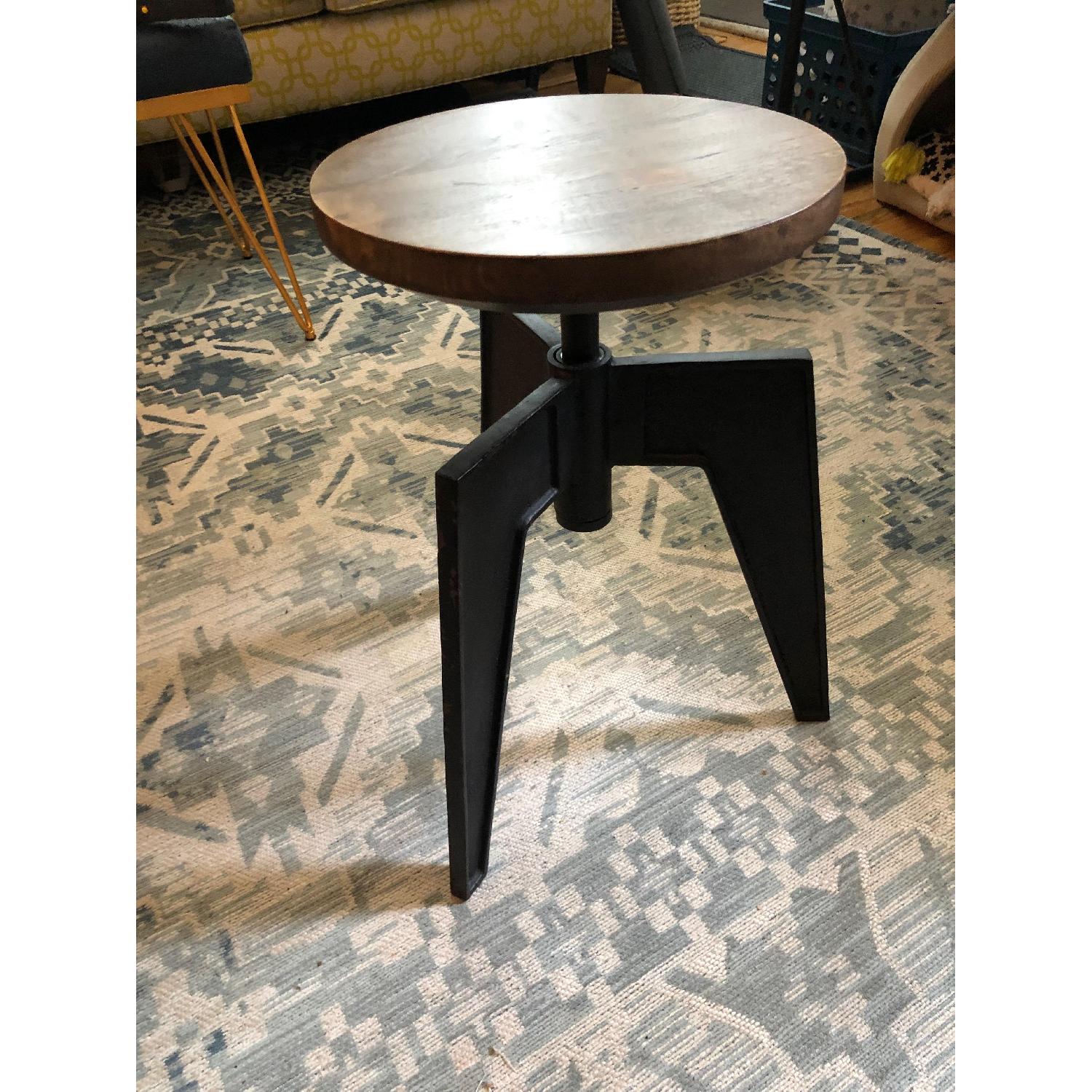 CB2 Wood & Iron Backless Stools - image-1