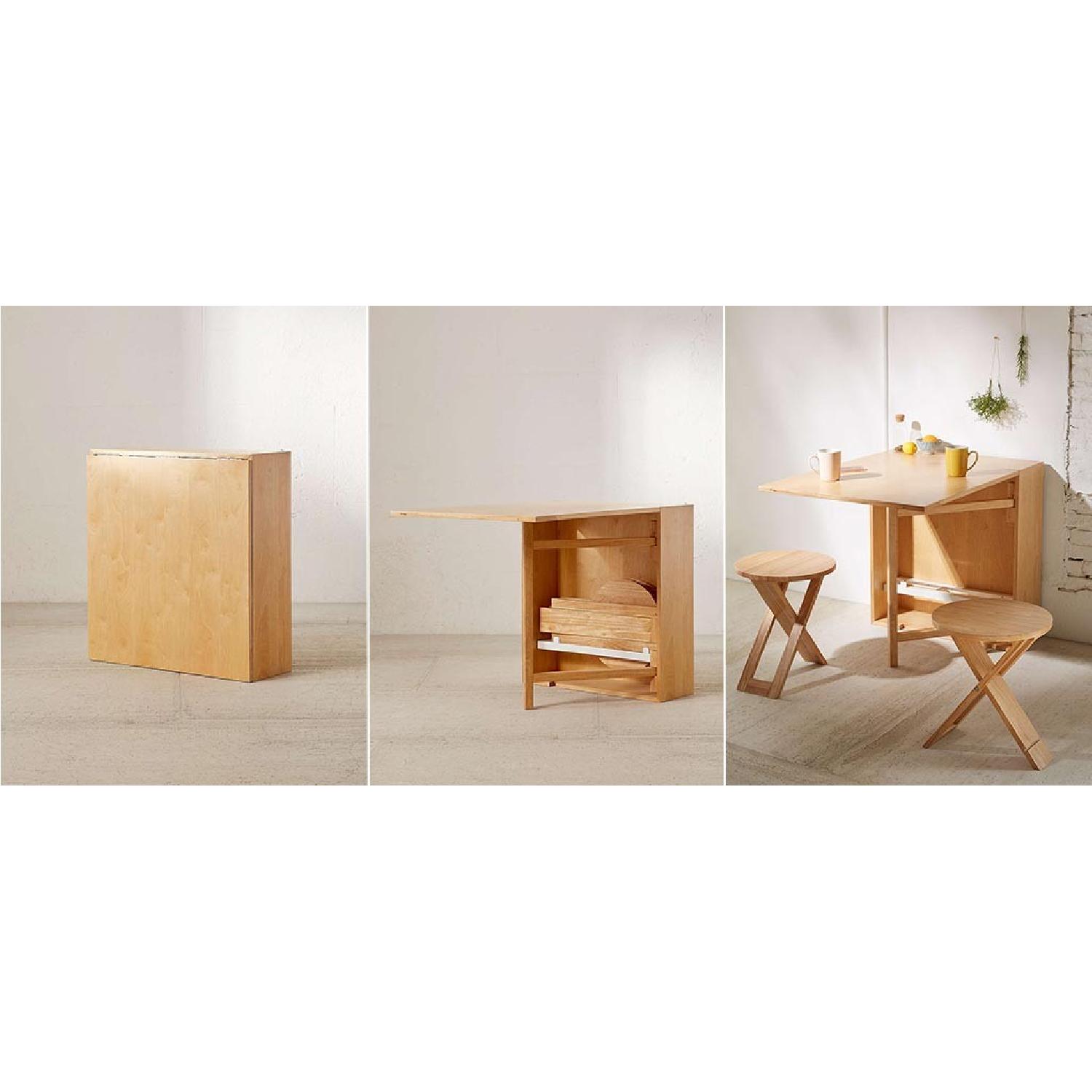 Urban Outfitters Folding Table w/ 2 Stools - image-1