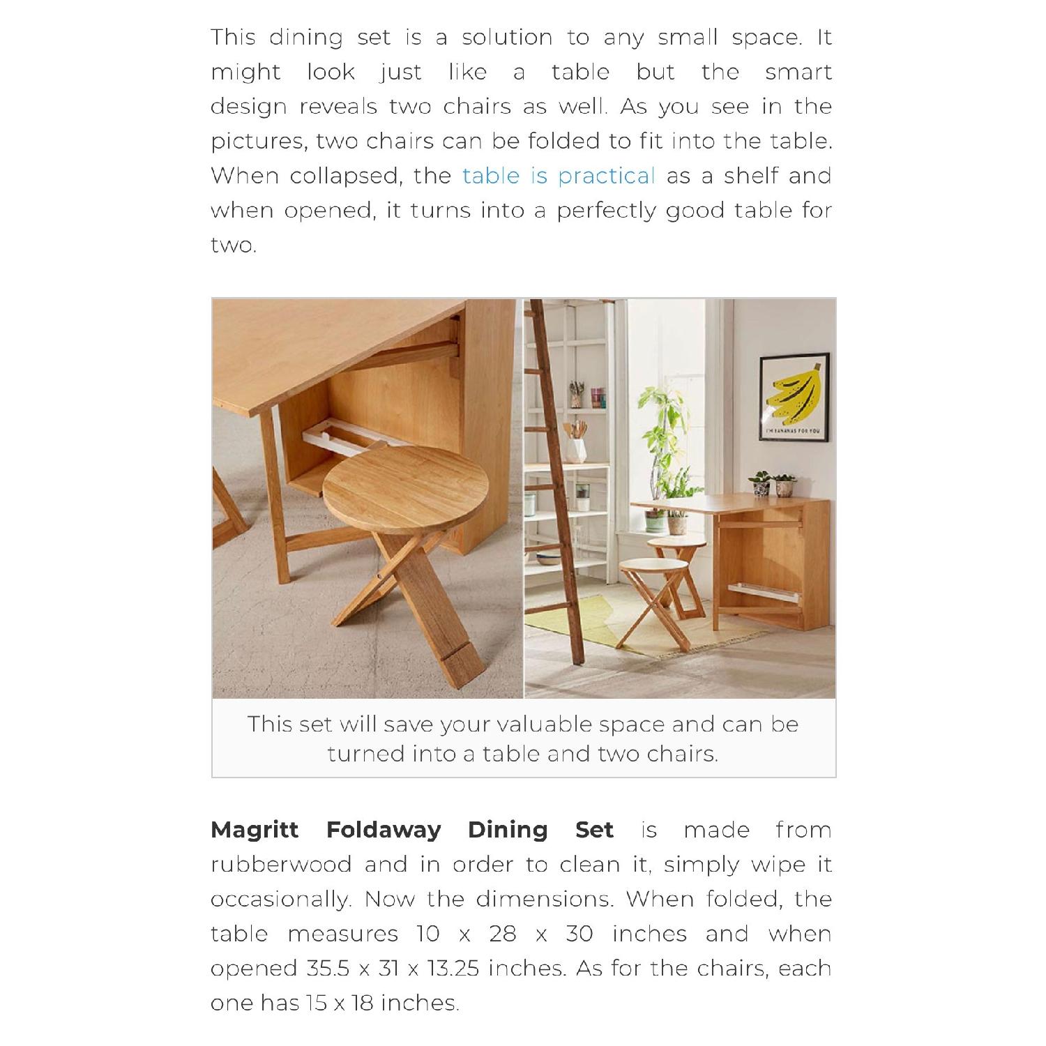 Urban Outfitters Folding Table w/ 2 Stools - image-5