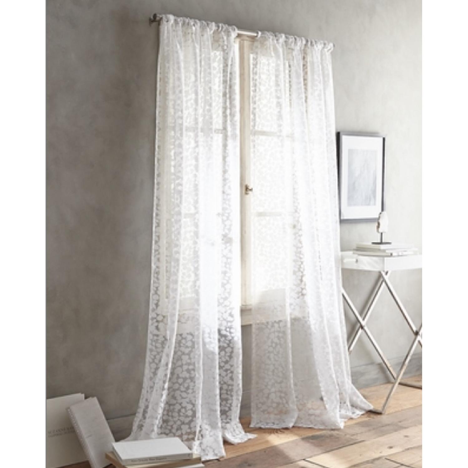 DKNY Halo Sheer White Curtains - image-1