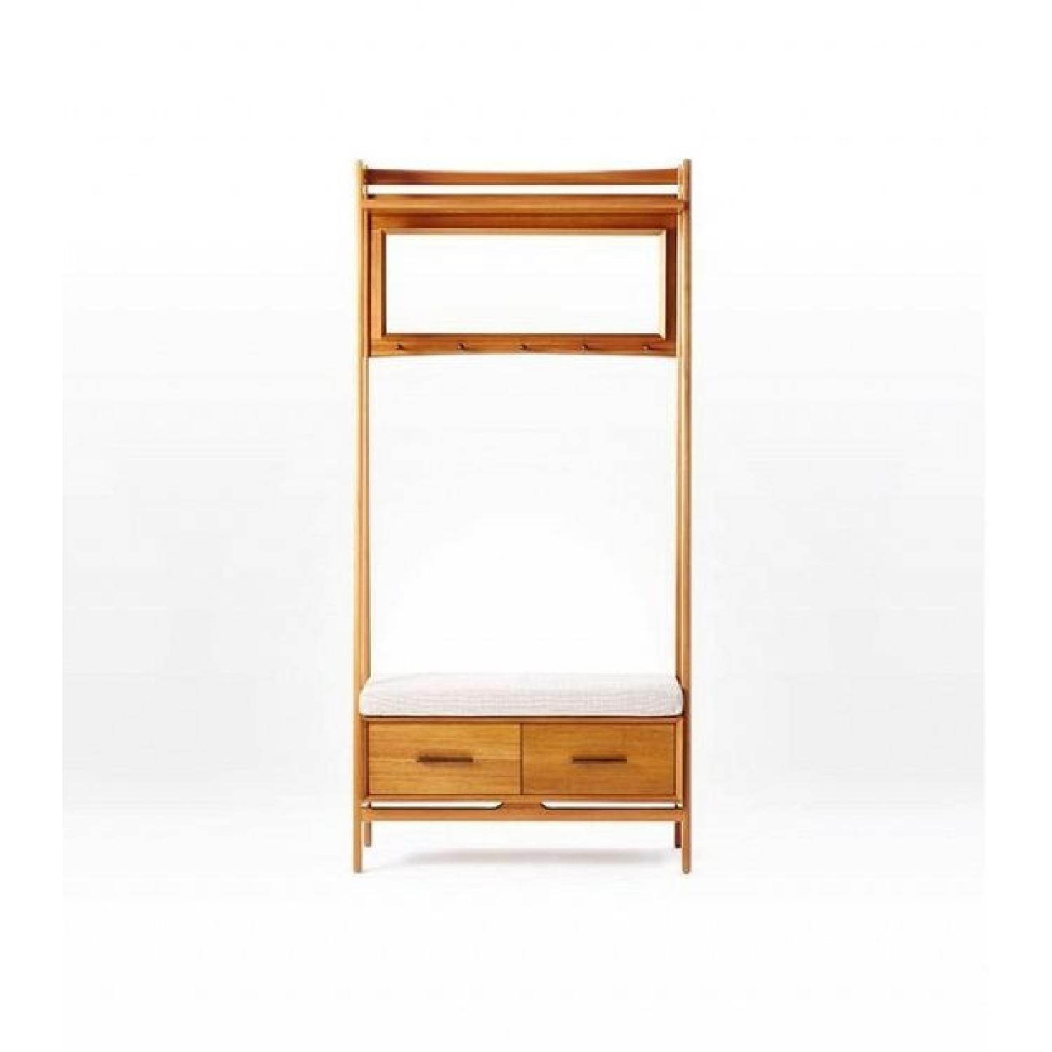 West Elm Mid Century Hallway Bench w/ Drawers & Shelf - image-10