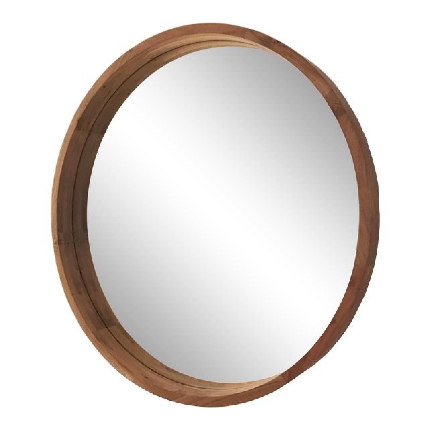 CB2 Acacia Round Mirror AptDeco