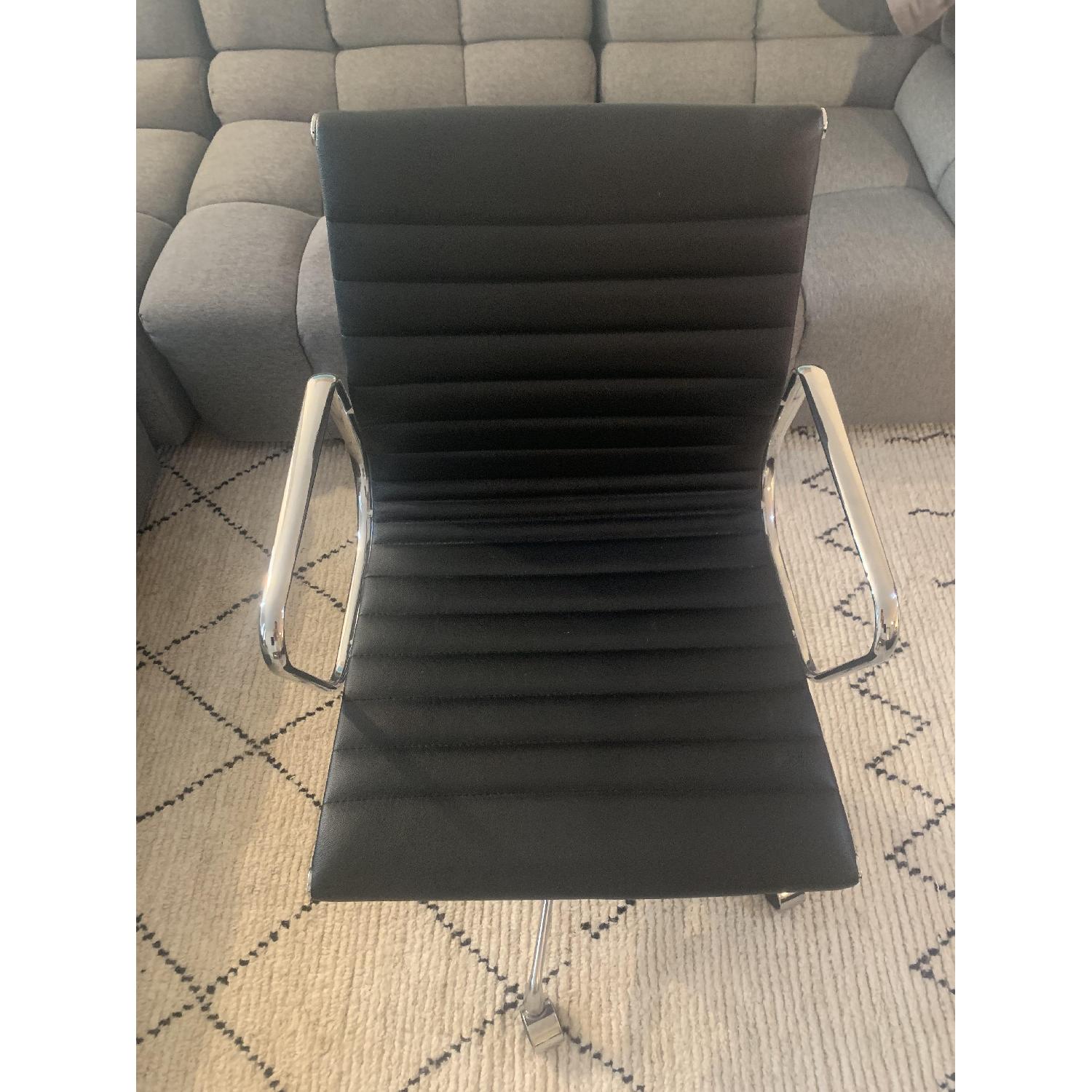 Sit Down New York Black Vinyl Office Chair w/ Wheels - image-2