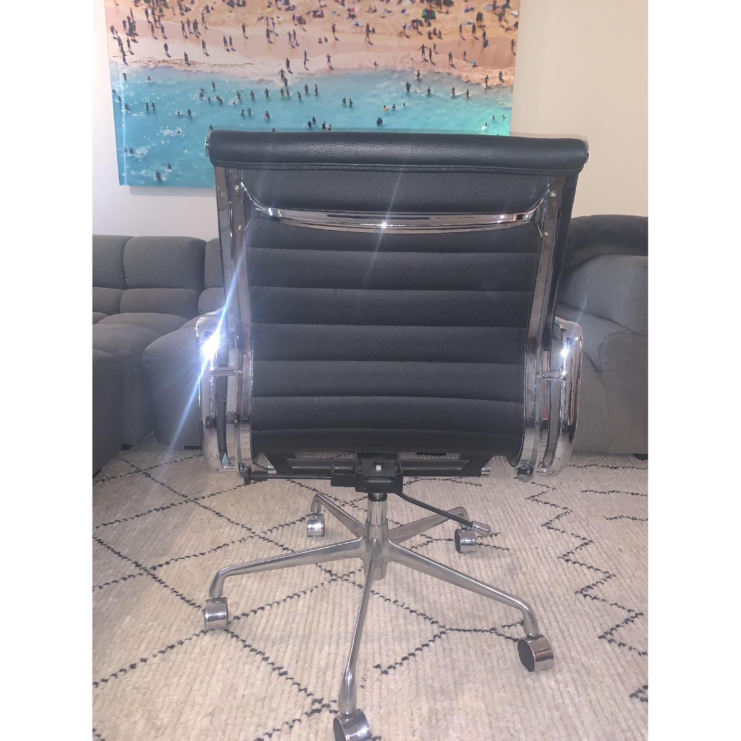 Sit Down New York Black Vinyl Office Chair w/ Wheels - image-4
