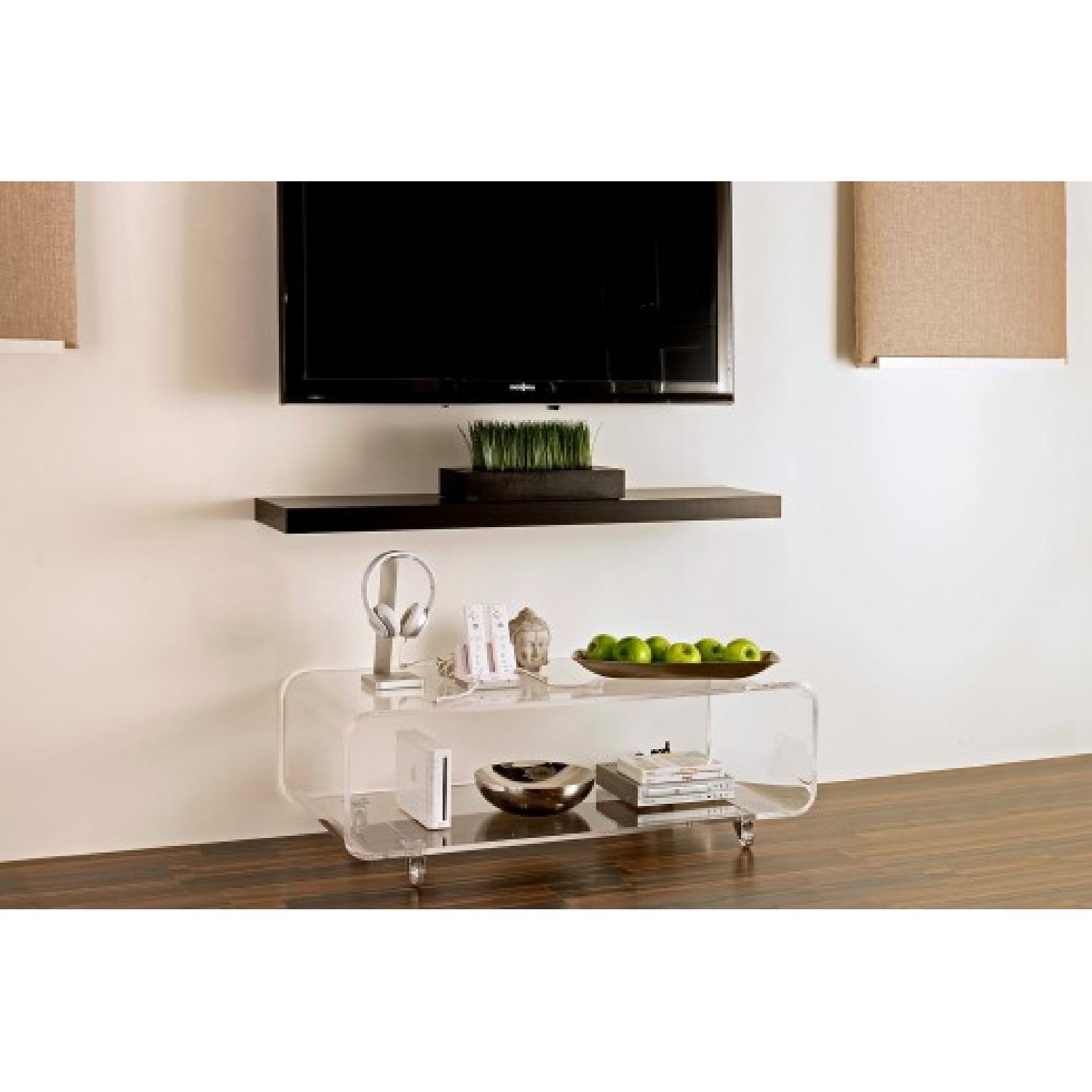 CB2 Peekaboo Acrylic Media Console/Coffee Table w/ Casters - image-8