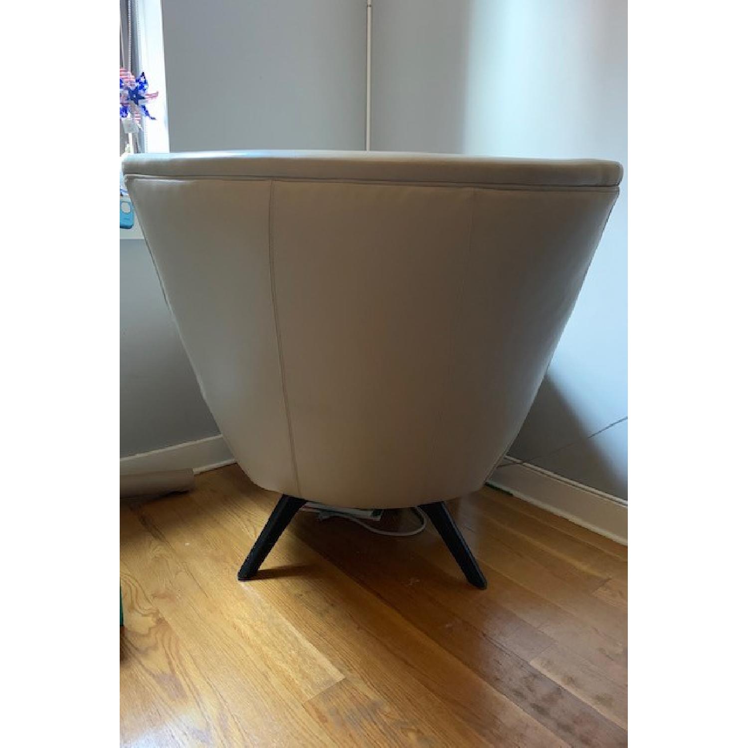 Room & Board Light Grey Leather Accent Chair - image-4