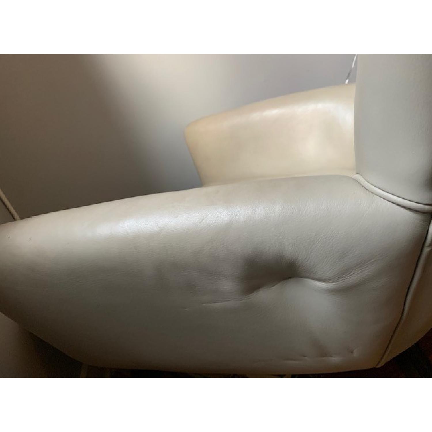 Room & Board Light Grey Leather Accent Chair - image-5