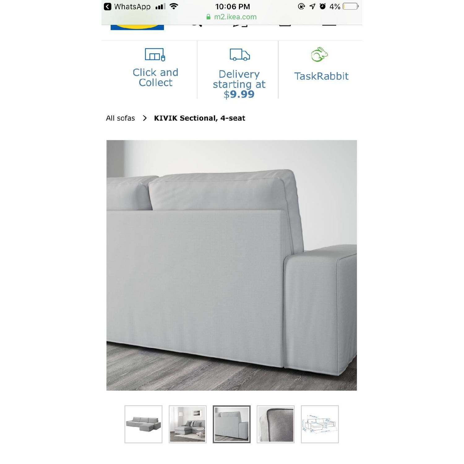 Ikea Kivik 4 Seater Sectional Sofa in Light Gray - image-5