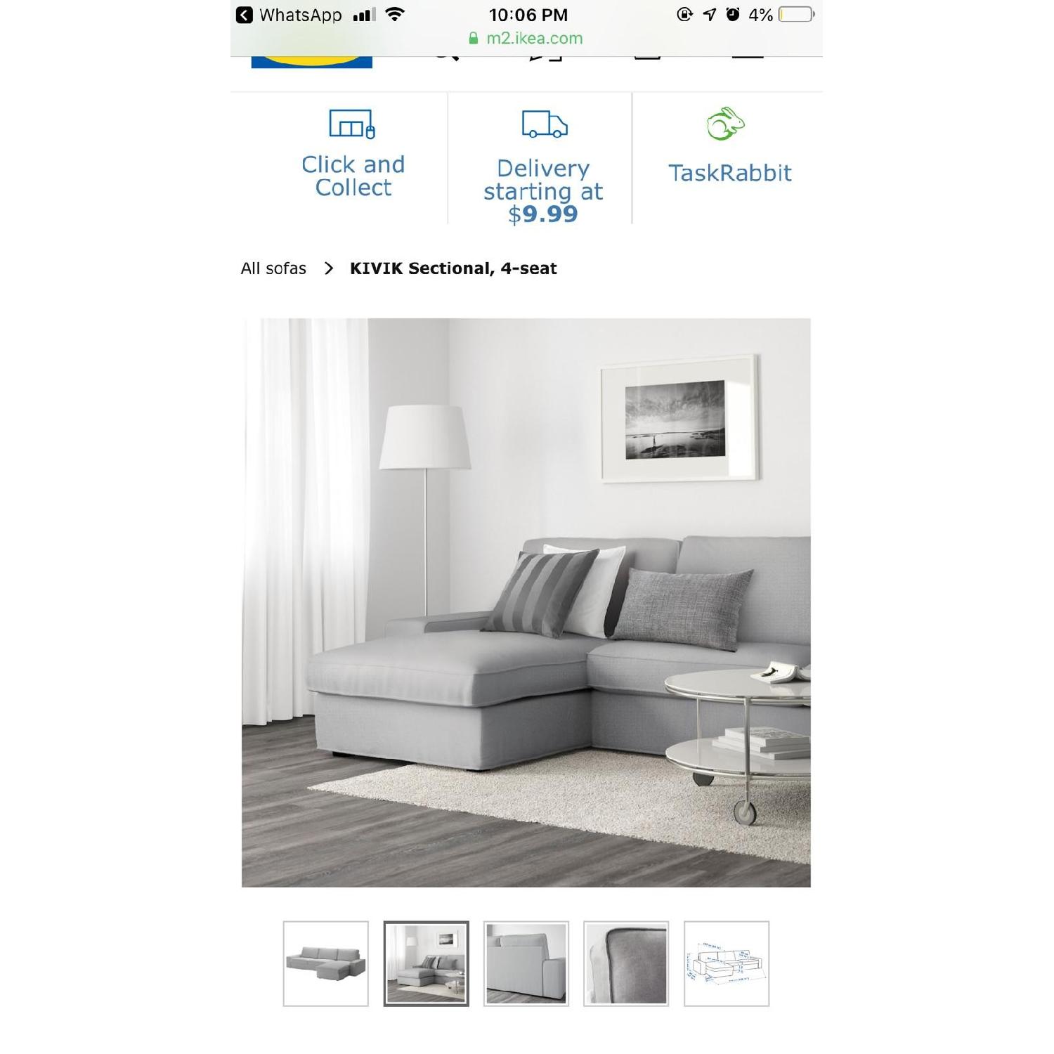 Ikea Kivik 4 Seater Sectional Sofa in Light Gray - image-6