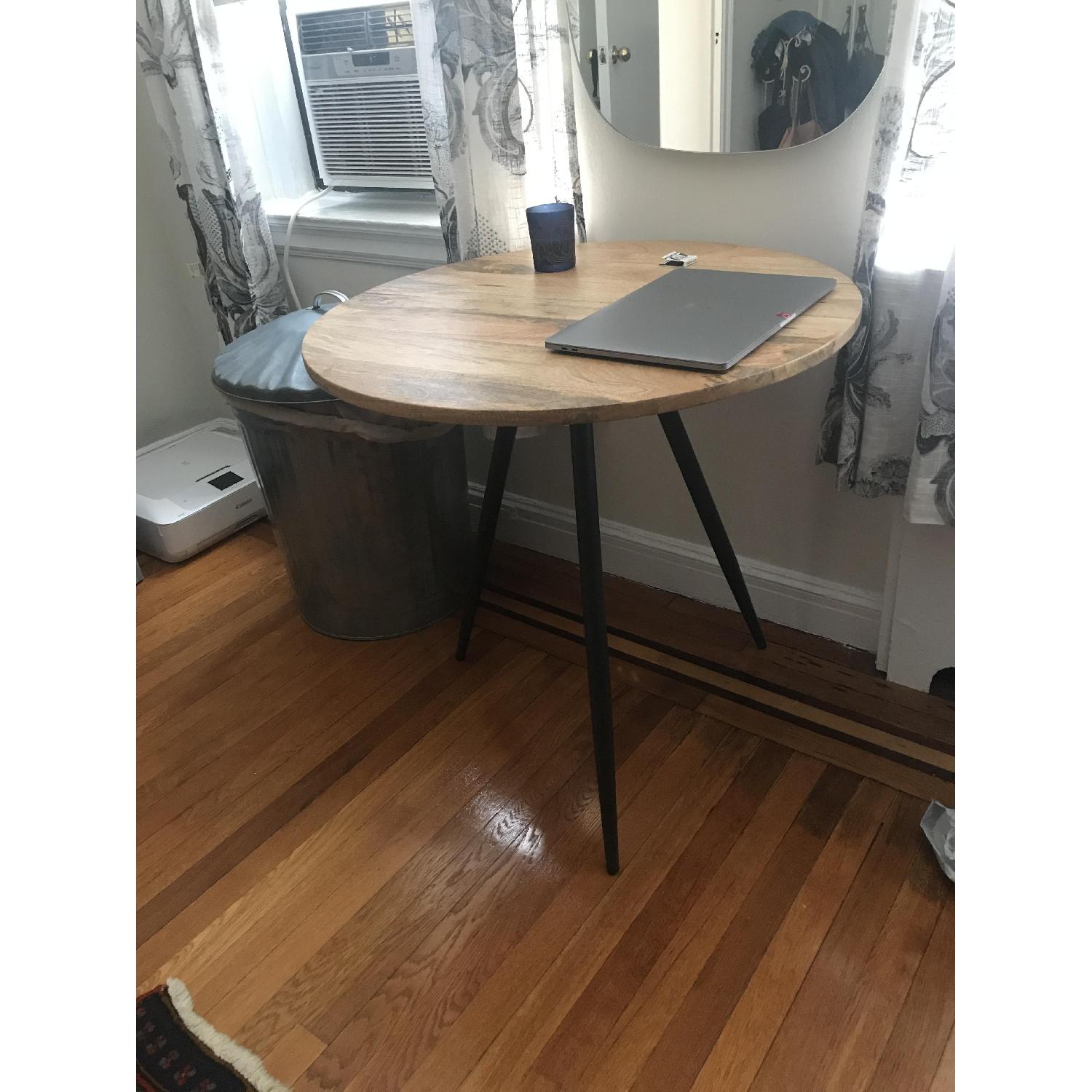 West Elm Wren Bistro Table in Raw Mango/Antique Bronze - image-4