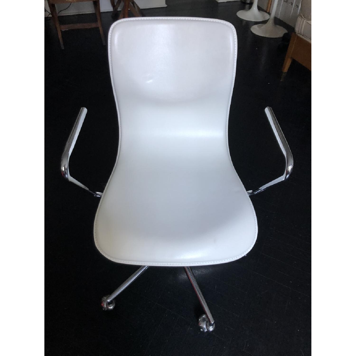 CB2 White Office Chair - image-1